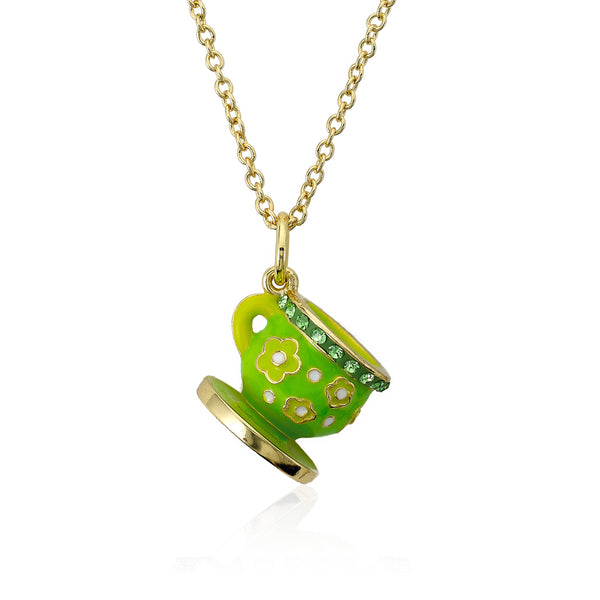 Necklace - Lime Tea For Two Necklace