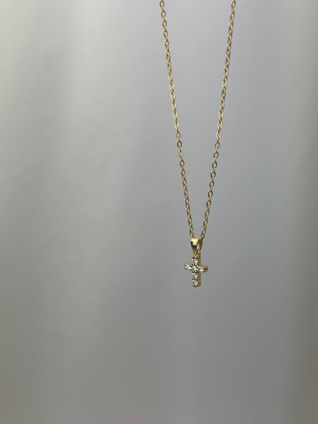 Necklace - Tiny Pave Cross on Necklace