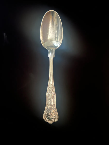 Estate Collectionm - Silver Plate Serving Spoon - Kings Pattern US Navy Officers Table