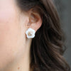 Earrings - Cassidy Pearl & Rhinestone Stud Earrings in Ivory