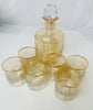Estate Collectyion - Vintage Crystal Etched Gold Trim Decanter With Lowball Tumblers