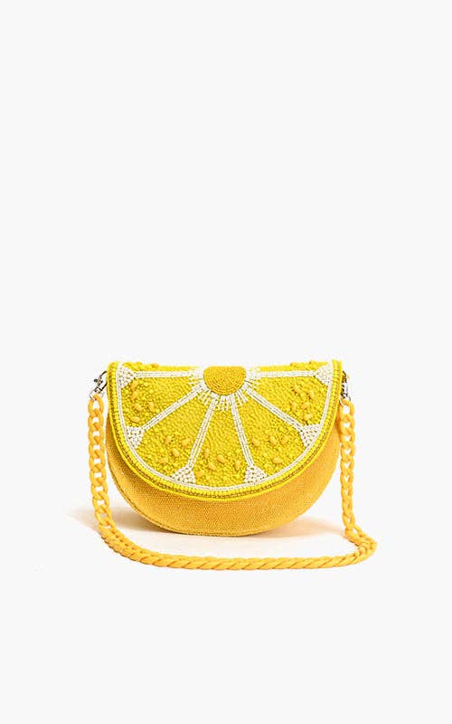Purse - Couture Crescent Lemon Shoulder Bag