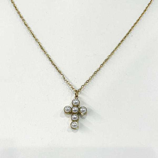 Necklace - The "Josie" Pearl Cross