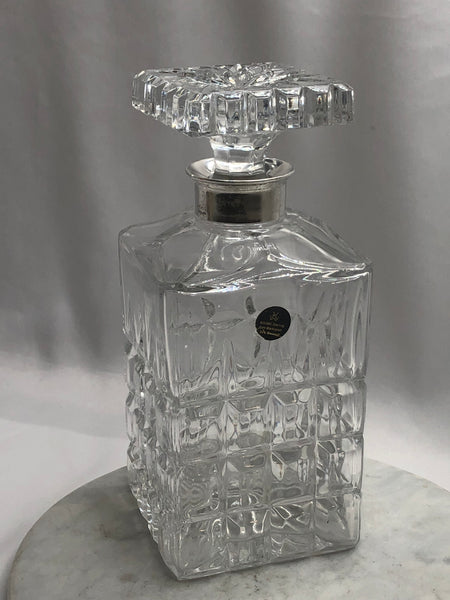 Estate Collection - Vintage Sterling and Crystal Whiskey Bottle Decanter