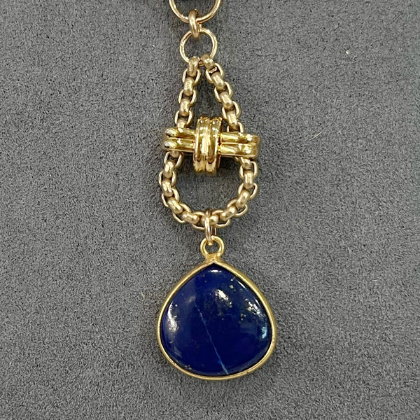 Vignette - Rebecca Box Chain Swing Lapis Drop