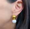 Earrings - Gold Lady - White Mabe Mother of Pearl