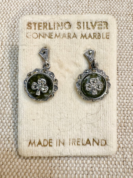 Estate Collection - Sterling and Connemara Marble Earrings