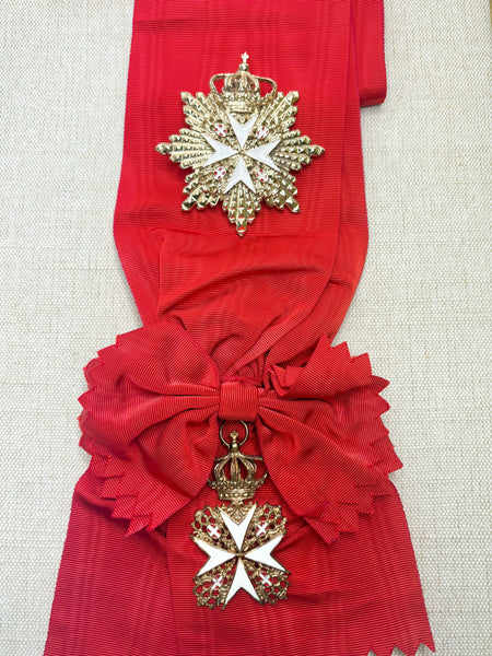 Estate Collection - Vintage Order of Malta Sash Badge Set
