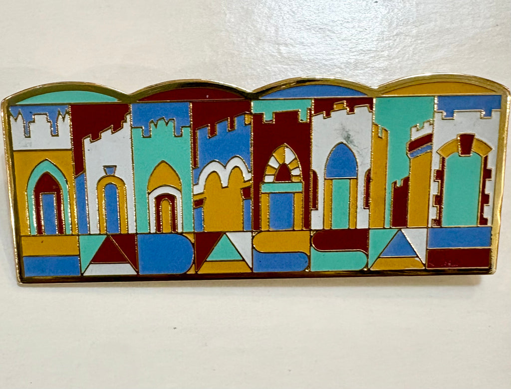 Estate Collection - Vintage Enamel Eight Gates of Jerusalem Brooch