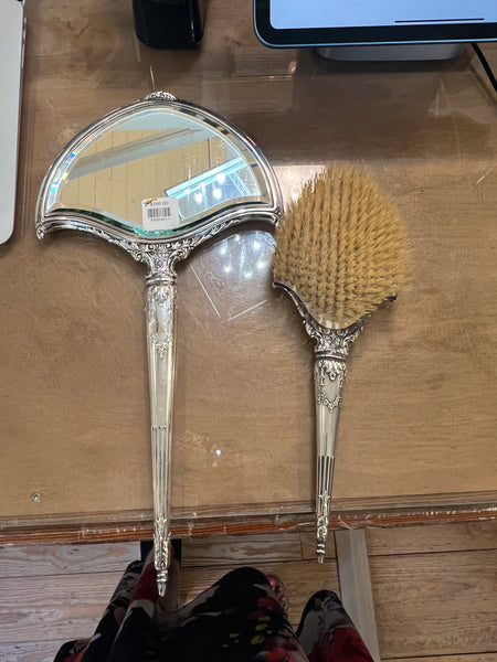 Estate Collection - Sterling Hair Brush & Mirror Set