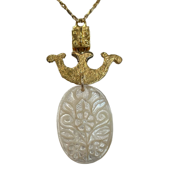 Vignette - Carved Mother of Pearl w/Viking Replica