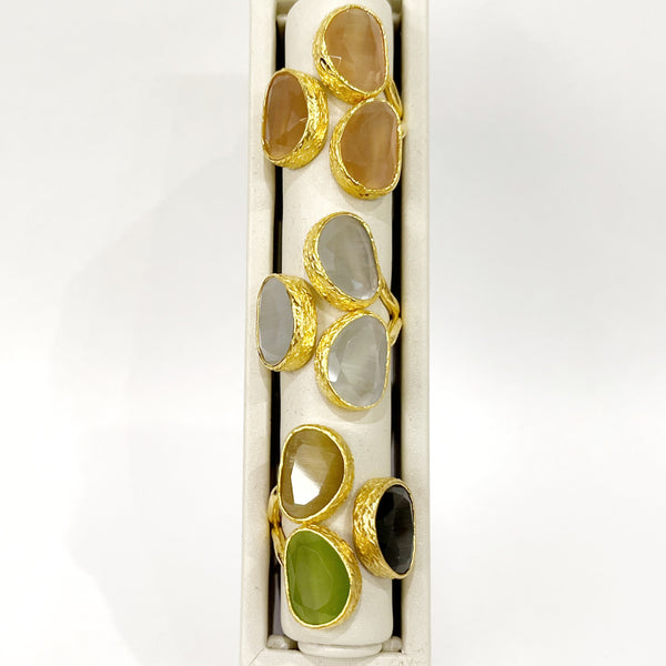 Ring - Assorted Colors Triple Cat's Eye