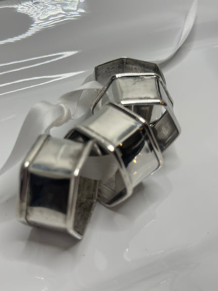 Estate Collection - Sterling Hexagonal Shaped Napkin Rings - Set of 4