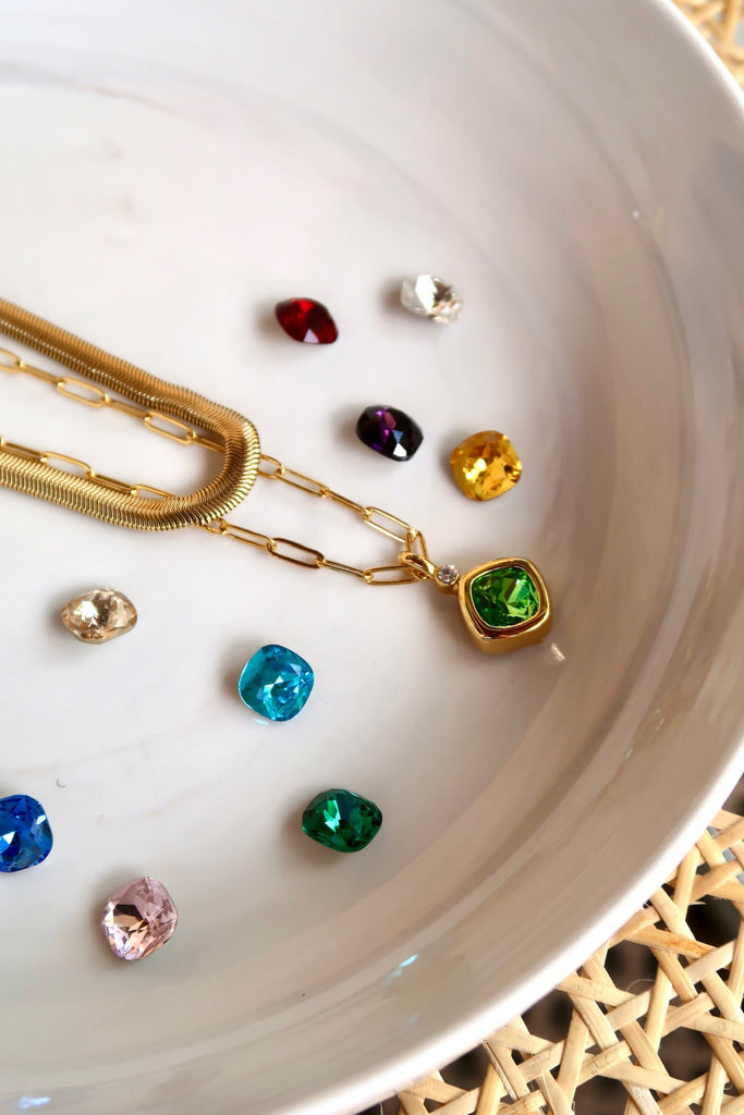 Necklace - Interchangeable Herringbone & Paperclip - Gold