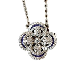 Necklace - Quatrefoil Diamond Silver
