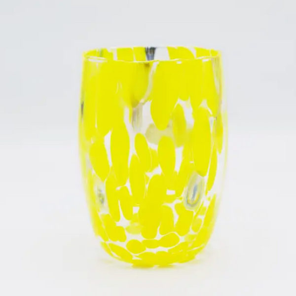Murano Barrel Glass Tumblers in Yellow