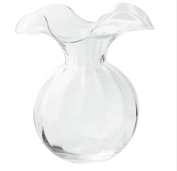 Vietri - Vase - Medium Clear Hibiscus Glass Fluted Vase