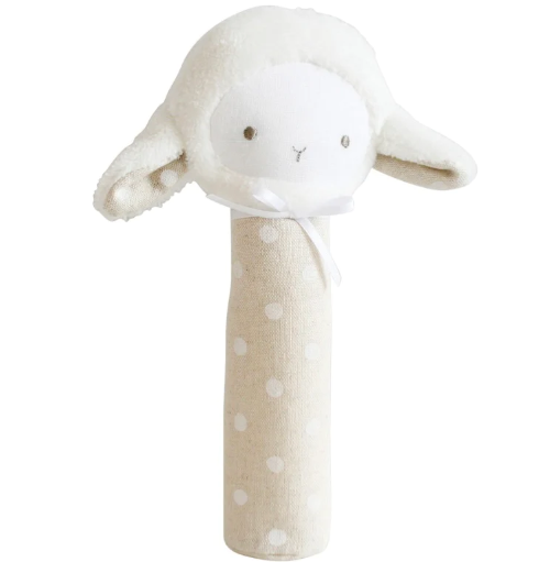 Baby - Lamby Squeaker White Linen Spot