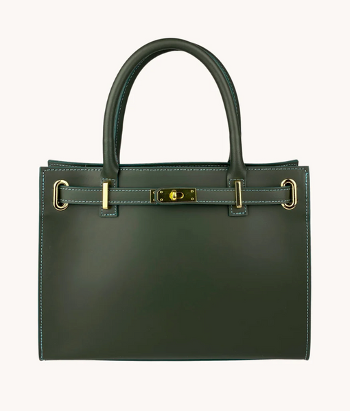 Purse - Cristina Leather Bag in Dark Green