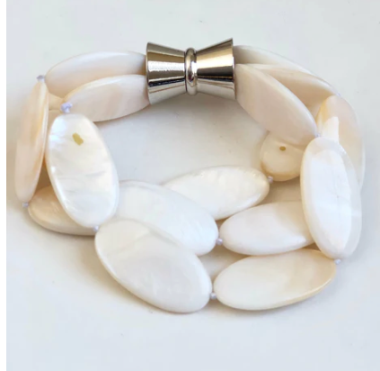 Bracelet - Large Natural White Shell Multi-Strand Bracelet