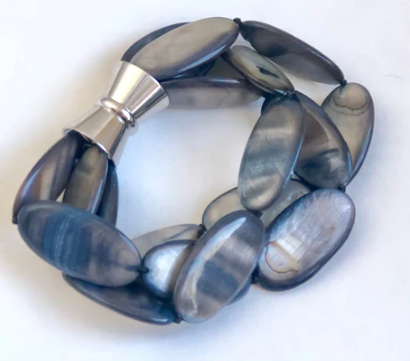 Bracelet - Large Natural Blue Shell Multi-Strand Bracelet