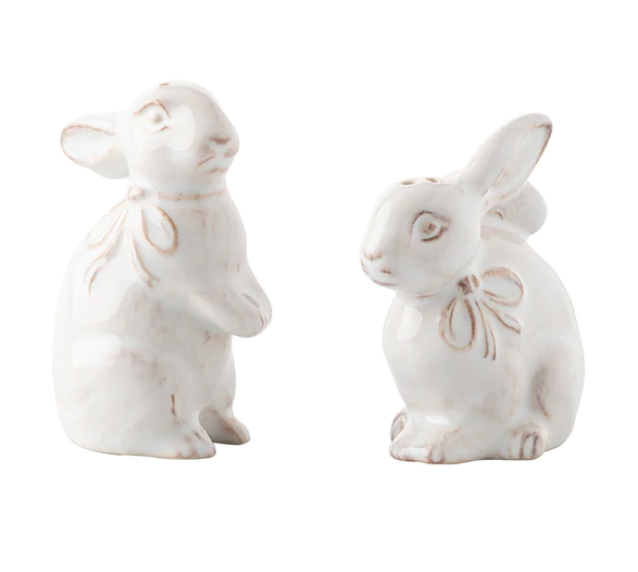 Bunny Napoleon & Josephine Ceramic Salt & Pepper Shakers