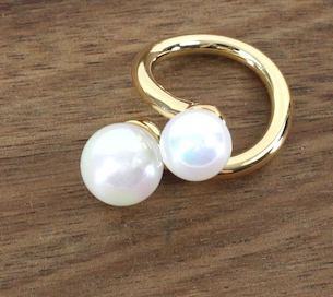 Faux Pearl Scarf Ring