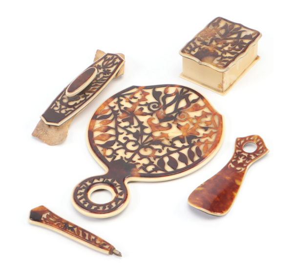 Estate Collection -  Antique Tortoiseshell and Celluloid Dresser Set