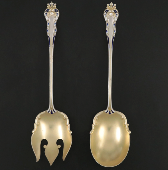 Estate Collection - Antique Sterling Serving Spoon and Fork Set