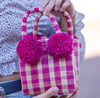 Purse - Schooner Straw Mini Bag with Pompom Accent