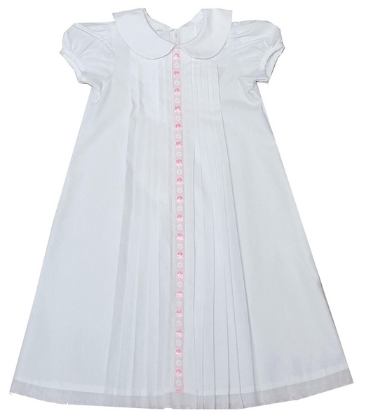 Baby Day Gowns w/Swiss Insert - Pink, Blue or White