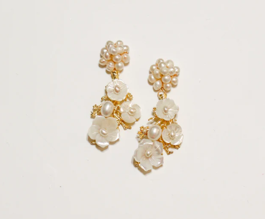 Earrings - Delicate Cluster Flowers