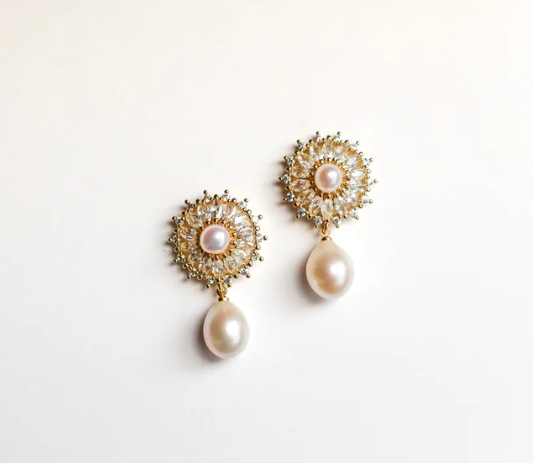 Earrings - Embellished Pearl + Dainty Pearl