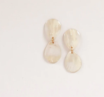 Earrings - Double Shell Pearls