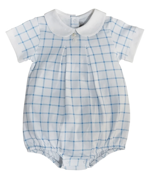 Palm Beach Collection Blue Plaid Pima Cotton Bubble