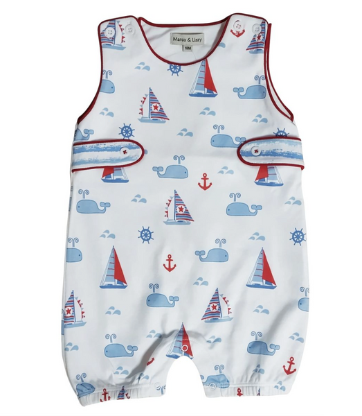 Nantucket Overall W/Whales & Sailboats