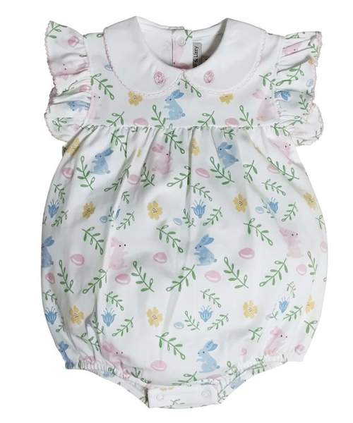 Easter Floral W/Bunnies Bubble Romper