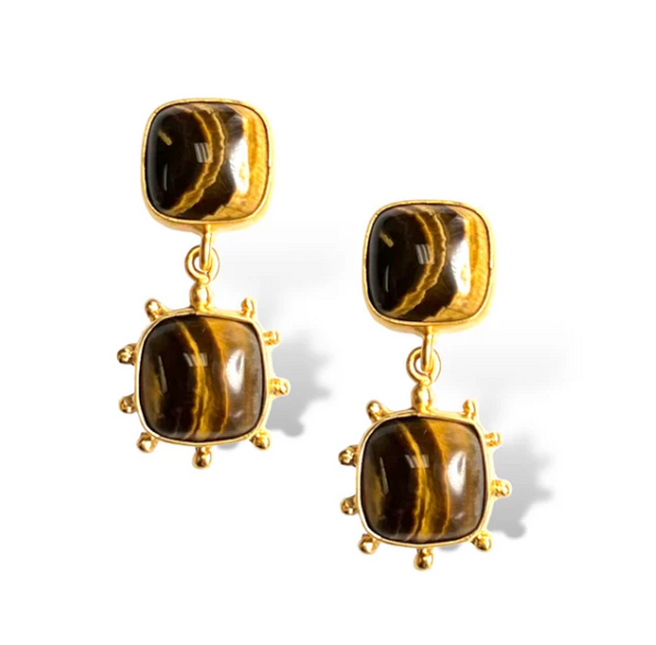 Dina Mackney - Tiger Eye Double Earring - SENT BACK