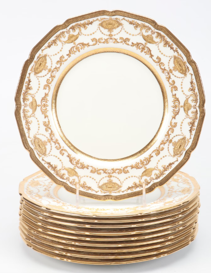 Estate Collection - China - Royal Doulton Higgins & Seiter Gold Encrusted Plates