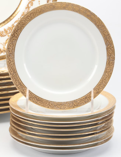 Estate Collection - China -  Bavaria Porcelain Gold Rimmed Bread Plates