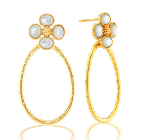 Earrings - Berry Clover Teardrop Earrings