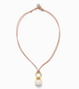 Necklace - Pebble Pearl Cord Pendant
