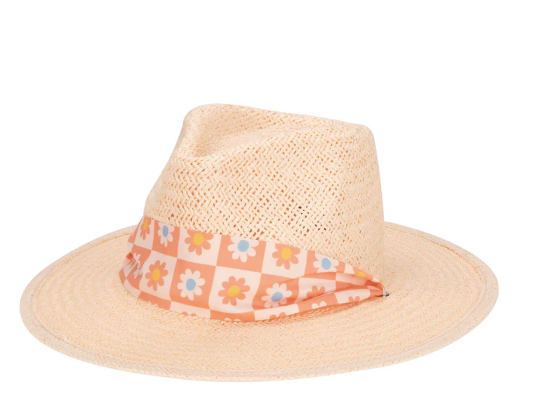 Hat - Kids Floral Paperbraid Fedora Hat