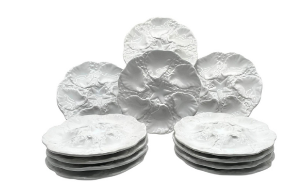 Estate Collection - Vintage Portuguese White Oyster Plates