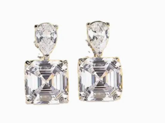Earrings - Clear Asscher Earrings