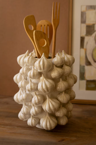 Vase - Ceramic Garlic Vase Or Kitchen Utensil Holder