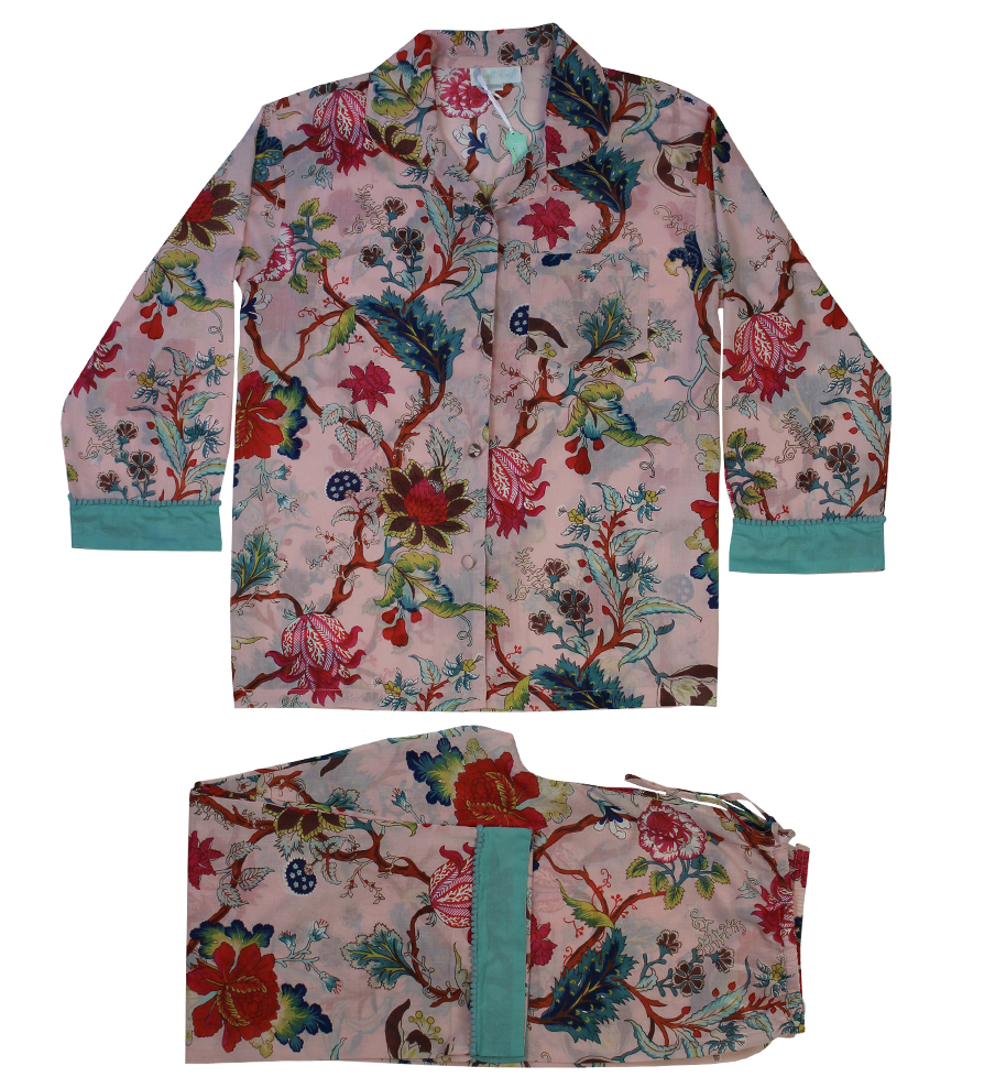 Pajamas - Exotic Pink Flower Print