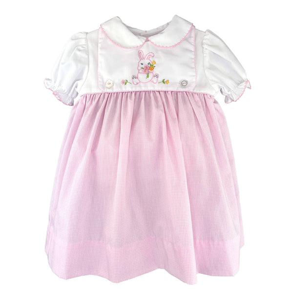 Pink Dress with Removeable Easter Bunny Bib