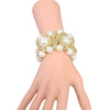 Bracelet - Pearl and Gold Stretch Bracelet