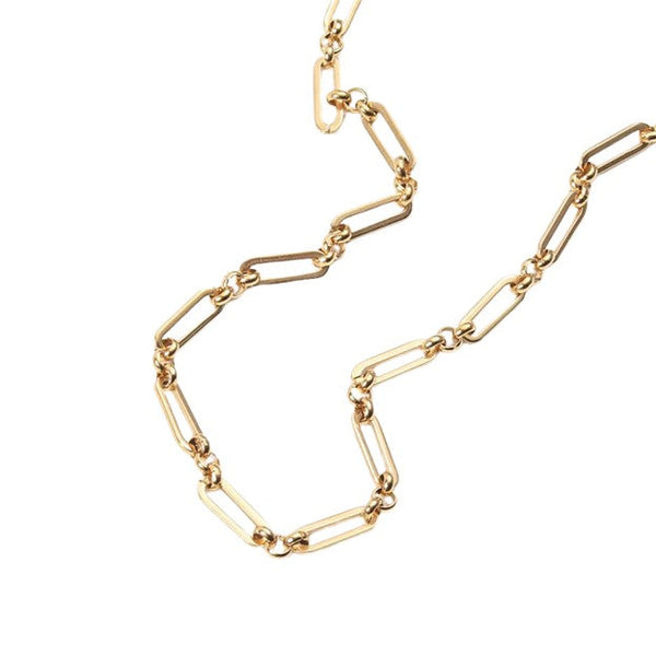 Necklace - Paperclip and Circle Long Chain